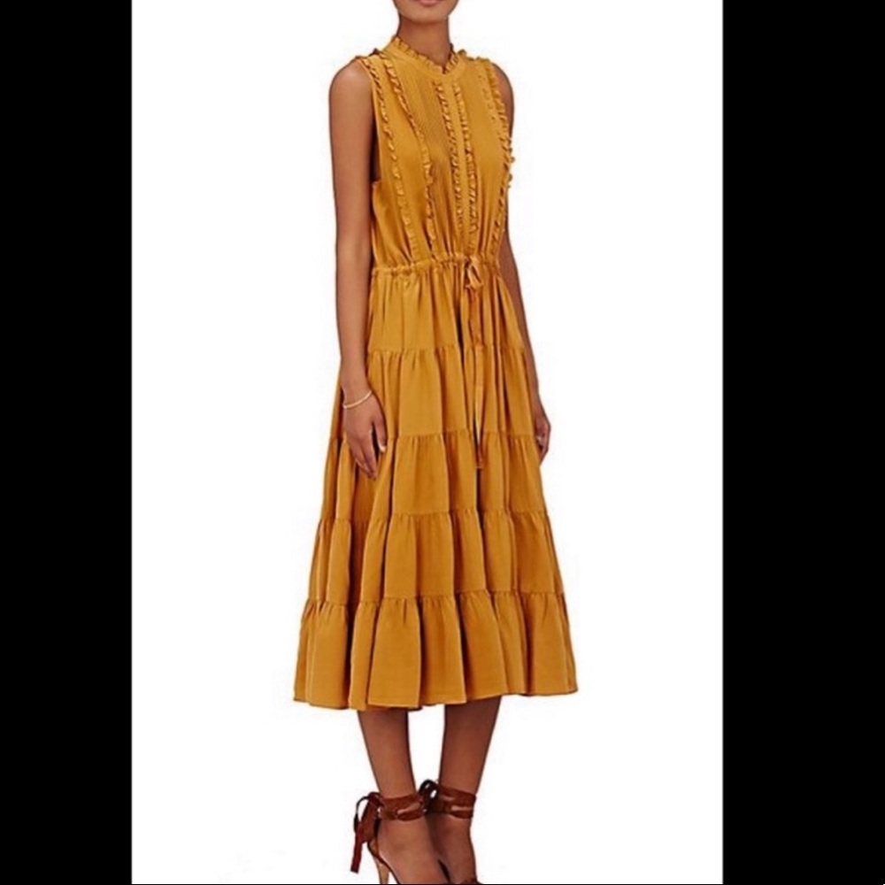Ulla Johnson Minetta midi dress mustard size 6 - Picture 1 of 7